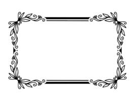 Frame Flower Line Art Illustration vector