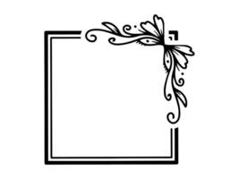 Flower Line Art Frame Illustration vector