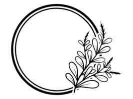 Hand Drawn Flower Frame Line Art vector