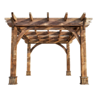 AI generated Wooden pergola isolated on transparent background png