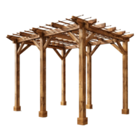 AI generated Wooden pergola isolated on transparent background png
