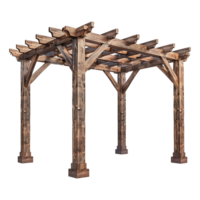 AI generated Wooden pergola isolated on transparent background png