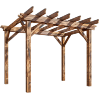 ai généré en bois pergola isolé sur transparent Contexte png