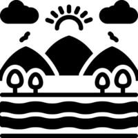 Solid black icon for vast vector