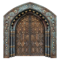 AI generated Beautiful arabic door isolated on transparent background png