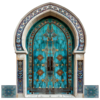 AI generated Beautiful arabic door isolated on transparent background png