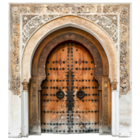 AI generated Beautiful arabic door isolated on transparent background png