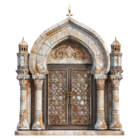 AI generated Beautiful arabic door isolated on transparent background png