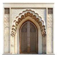 AI generated Beautiful arabic door isolated on transparent background png