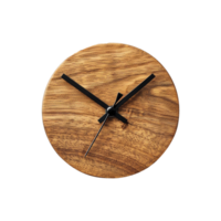 AI generated Wooden clock isolated on transparent background png