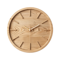 AI generated Wooden clock isolated on transparent background png