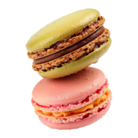 ai generiert Macarons isoliert auf transparent Hintergrund png