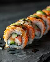 AI generated Delicious california sushi roll photo