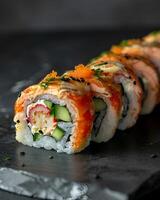 ai generado delicioso California Sushi rodar foto