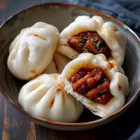 AI generated Chinese BBQ Pork Steamed Buns photo