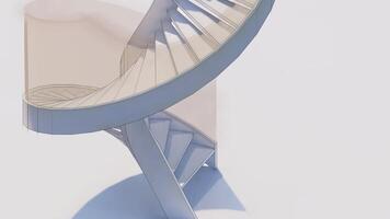 Watercolor style sketch of spiral staircase photo