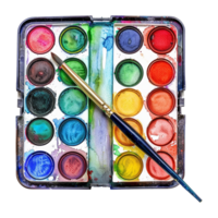 AI generated Good looking carnival themed watercolor palette isolated on transparent background png