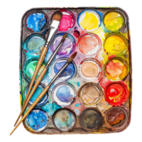 ai généré bien à la recherche carnaval à thème aquarelle palette isolé sur transparent Contexte png