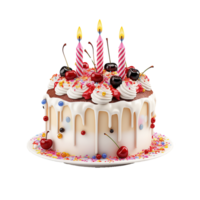 AI generated Birthday cake png isolated on transparent background