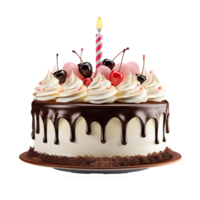 AI generated Birthday cake png isolated on transparent background