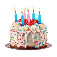 AI generated Birthday cake png isolated on transparent background