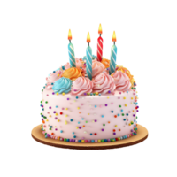 AI generated Birthday cake png isolated on transparent background