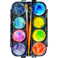 AI generated Good looking carnival themed watercolor palette isolated on transparent background png