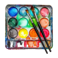 AI generated Good looking carnival themed watercolor palette isolated on transparent background png