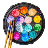AI generated Good looking carnival themed watercolor palette isolated on transparent background png