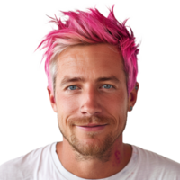 AI generated Portrait of a man with pink hair isolated on transparent background png