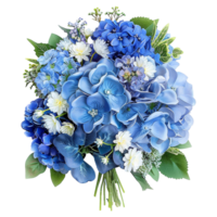 ai généré élégant bleu bouquet isolé sur transparent Contexte png