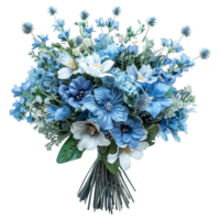 ai généré élégant bleu bouquet isolé sur transparent Contexte png