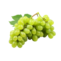 AI generated A bunch of green grape with leaves png isolated on transparent background