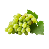 AI generated A bunch of green grape with leaves png isolated on transparent background