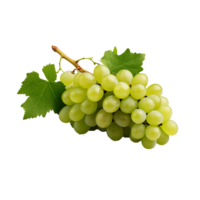 AI generated A bunch of green grape with leaves png isolated on transparent background