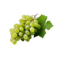 AI generated A bunch of green grape with leaves png isolated on transparent background