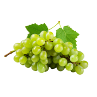 AI generated A bunch of green grape with leaves png isolated on transparent background