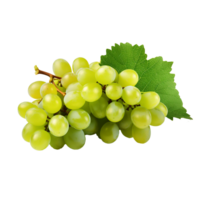 AI generated A bunch of green grape with leaves png isolated on transparent background