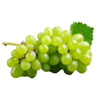 AI generated A bunch of green grape with leaves png isolated on transparent background