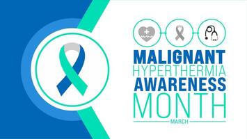 March is Malignant Hyperthermia Awareness Month background template. Holiday concept. use to background, banner, placard, card, and poster design template with text inscription and standard color. vector