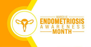 March is Endometriosis Awareness Month background template. Holiday concept. use to background, banner, placard, card, and poster design template with text inscription and standard color. vector