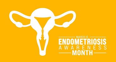 March is Endometriosis Awareness Month background template. Holiday concept. use to background, banner, placard, card, and poster design template with text inscription and standard color. vector