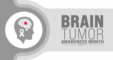 marzo es cerebro tumor conciencia mes antecedentes modelo. fiesta concepto. utilizar a fondo, bandera, cartel, tarjeta, y póster diseño modelo con texto inscripción y estándar color. vector