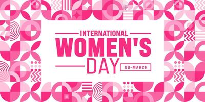 8 March International Women's Day geometric shape pattern background. use to background, banner, placard, card, and poster design template. vector illustration.