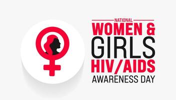 March is National Women and Girls HIV and AIDS Awareness Day background template. Holiday concept. use to background, banner, placard, card, and poster design template with text inscription vector