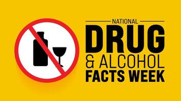 March is National Drug and Alcohol Facts Week background template. Holiday concept. use to background, banner, placard, card, and poster design template with text inscription and standard color. vector