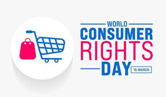 March is World Consumer Rights Day background template. Holiday concept. use to background, banner, placard, card, and poster design template with text inscription and standard color. vector