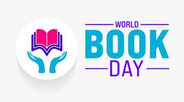 March is World Book Day background template. Holiday concept. use to background, banner, placard, card, and poster design template with text inscription and standard color. vector illustration.