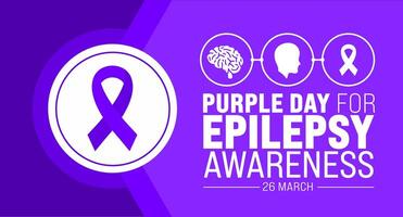 marzo es epilepsia conciencia día o púrpura día antecedentes modelo. fiesta concepto. utilizar a fondo, bandera, cartel, tarjeta, y póster diseño modelo con texto inscripción y estándar color. vector