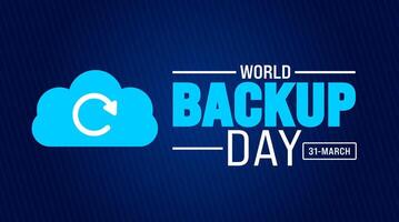 March is World Backup Day background template. Holiday concept. use to background, banner, placard, card, and poster design template with text inscription and standard color. vector illustration.